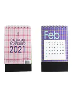 아이씨엘디자인 Desk Calendar 뉴트로체크 2021 2p, 혼합색상