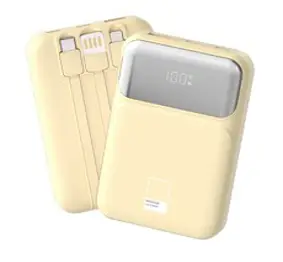 팬톤 PD 22.5W 초고속충전 대용량 케이블 일체형 미러 보조배터리 10000mAh PGB-20, Lily Cream